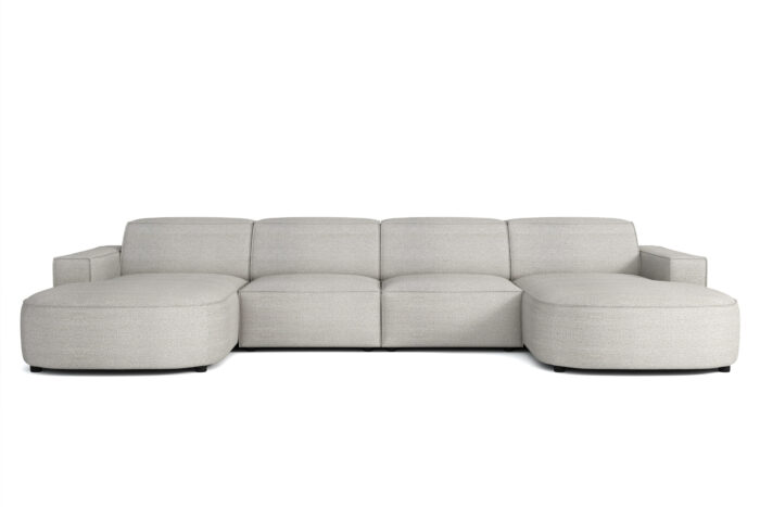 Große U-förmige modulare Ecke, California round Stoff Luna/Cruse