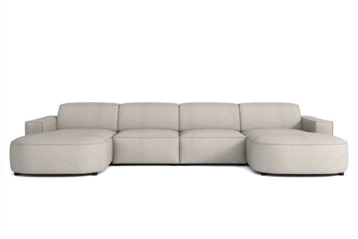 Große U-förmige modulare Ecke, California round Stoff Luna/Cruse