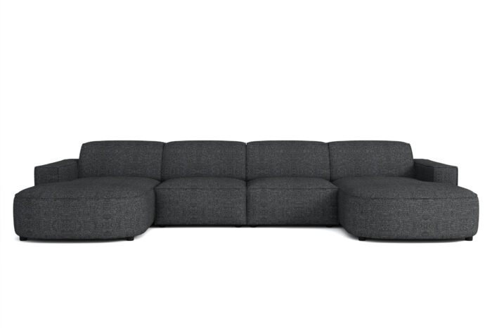 Große U-förmige modulare Ecke, California round Stoff Luna/Cruse