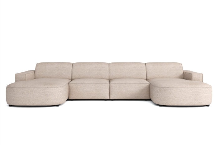 Große U-förmige modulare Ecke, California round Stoff Luna/Cruse