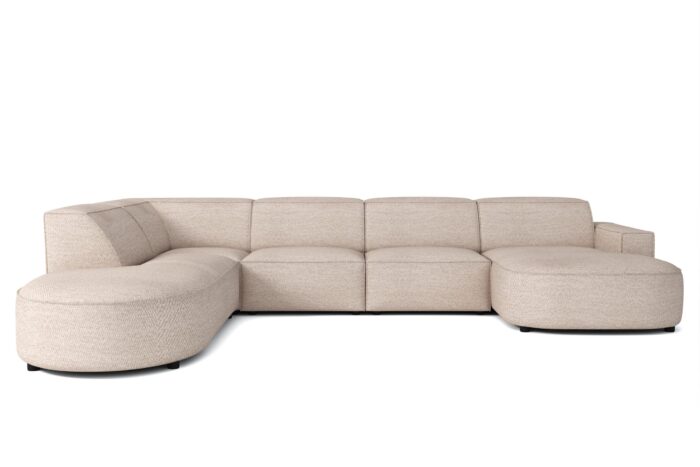 Großes modulares Sofa V California round Stoff Luna/Cruse
