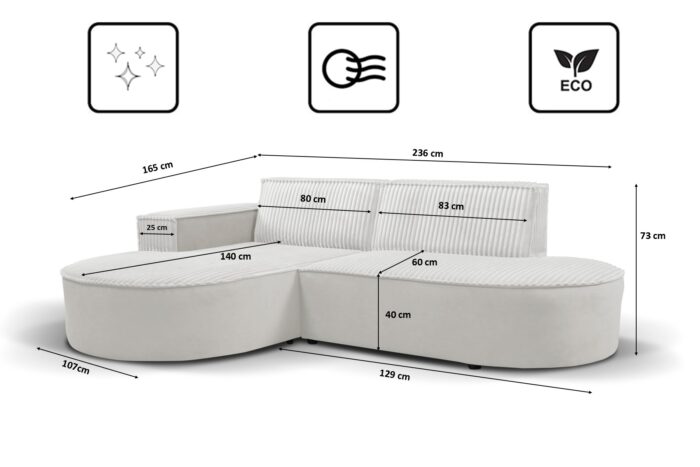 Modernes L-förmiges Designer-Ecksofa Modena Soft