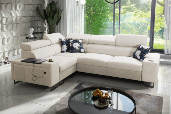 Luxuriöses Ecksofa mit Schlaffunktion MELODY II, für jede Einrichtung