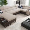 Großes Ecksofa für das Wohnzimmer mit Bar und Schlaffunktion MELODY IV MAXI