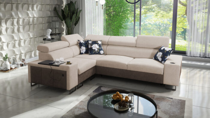 Luxuriöses Ecksofa mit Schlaffunktion MELODY II, für jede Einrichtung