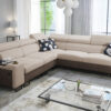 L-förmiges Ecksofa mit Schlaffunktion MELODY III, modern, luxuriös, mit Bar