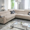 L-förmiges Ecksofa mit Schlaffunktion MELODY III, modern, luxuriös, mit Bar