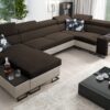 Großes Ecksofa für das Wohnzimmer mit Bar und Schlaffunktion MELODY IV MAXI