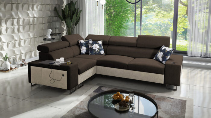 Luxuriöses Ecksofa mit Schlaffunktion MELODY II, für jede Einrichtung