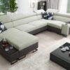 Großes Ecksofa für das Wohnzimmer mit Bar und Schlaffunktion MELODY IV MAXI