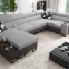 Großes Ecksofa für das Wohnzimmer mit Bar und Schlaffunktion MELODY IV MAXI