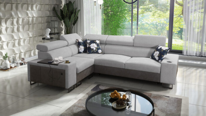 Luxuriöses Ecksofa mit Schlaffunktion MELODY II, für jede Einrichtung