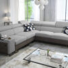L-förmiges Ecksofa mit Schlaffunktion MELODY III, modern, luxuriös, mit Bar