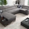 Großes Ecksofa für das Wohnzimmer mit Bar und Schlaffunktion MELODY IV MAXI