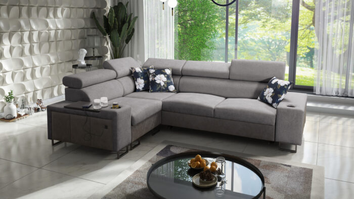 Luxuriöses Ecksofa mit Schlaffunktion MELODY II, für jede Einrichtung