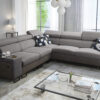 L-förmiges Ecksofa mit Schlaffunktion MELODY III, modern, luxuriös, mit Bar