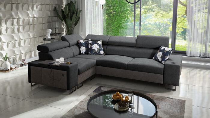 Luxuriöses Ecksofa mit Schlaffunktion MELODY II, für jede Einrichtung