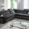 L-förmiges Ecksofa mit Schlaffunktion MELODY III, modern, luxuriös, mit Bar