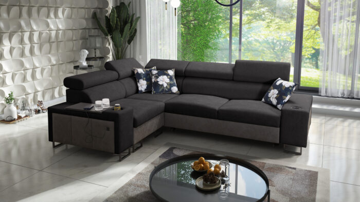 Luxuriöses Ecksofa mit Schlaffunktion MELODY II, für jede Einrichtung