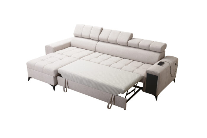 Elegantes Ecksofa mit modischer Steppung und Schlaffunktion GRECO I MINI