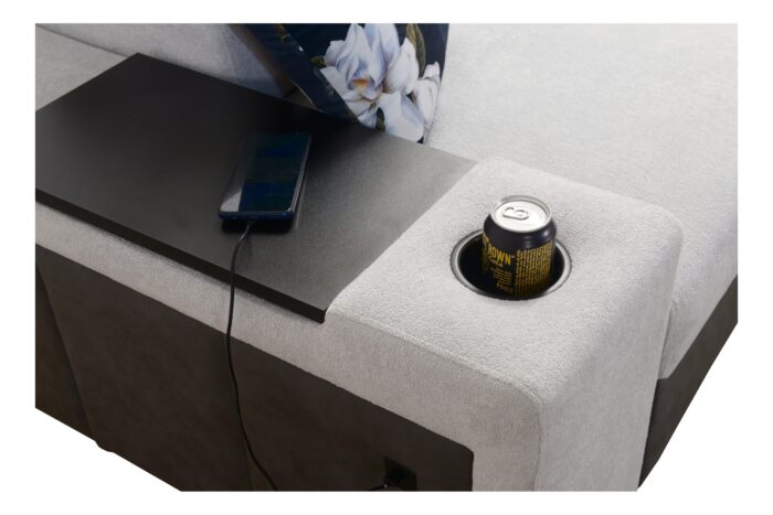 Luxuriöses, komfortables, modernes Ecksofa MELODY I MAXI mit Usb und Regal