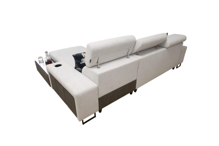 Luxuriöses, komfortables, modernes Ecksofa MELODY I MINI mit Usb und Regal
