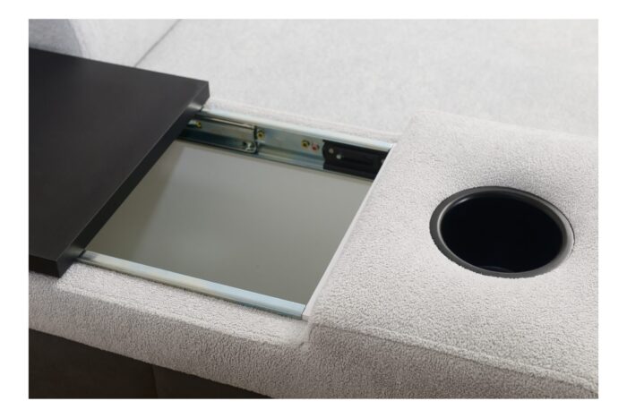 L-förmiges Ecksofa mit Schlaffunktion MELODY III, modern, luxuriös, mit Bar