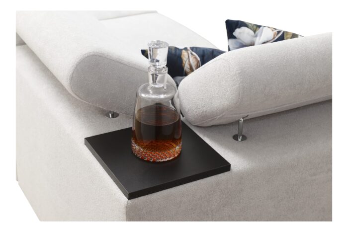 L-förmiges Ecksofa mit Schlaffunktion MELODY III, modern, luxuriös, mit Bar