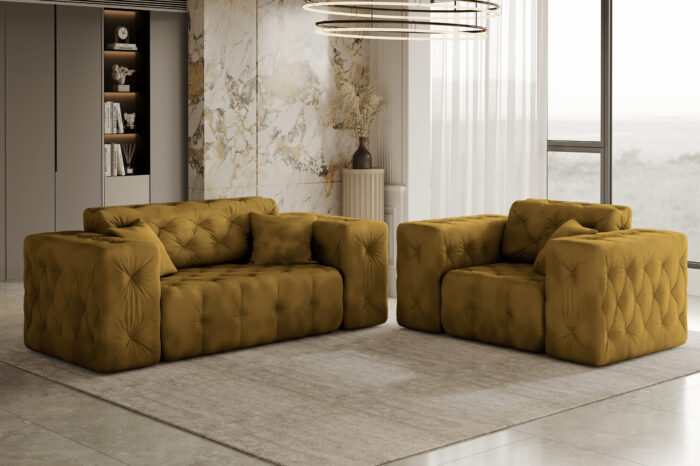 Lux 2+1 Sofagarnitur, elegant, klassisch, schick in elegantem Whisper Stoff