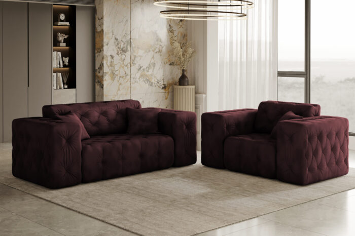 Lux 2+1 Sofagarnitur, elegant, klassisch, schick in elegantem Whisper Stoff
