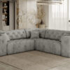 LUX Ecksofa, Corner, stark gesteppt in einem einzigartig weichen und eleganten Stoff Whisper