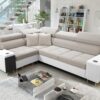 Elegantes Ecksofa mit Konsole und Ladegerät MORENA II