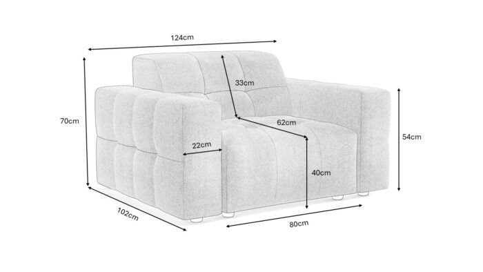 Stilvoller Sessel Bergamo Stoff Megan und Bluvel