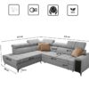 Modernes, modisches, elegantes Ecksofa mit Schlaffunktion GRECO VII