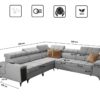 Designer-Ecksofa mit Schlaffunktion und Bar GRECO III