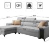 Elegantes Ecksofa mit modischer Steppung und Schlaffunktion GRECO I MAXI