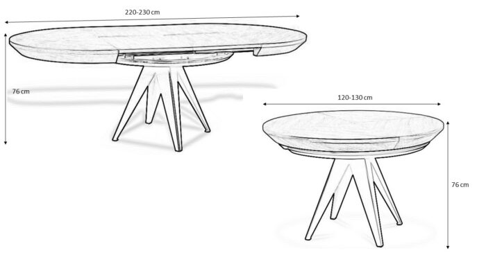 VIGO runder moderner Loft-Klapptisch
