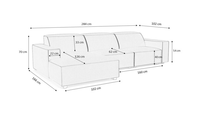 L-förmige modulare Ecke California