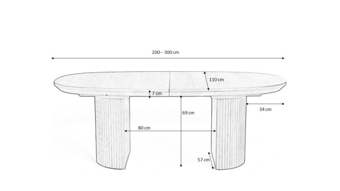 Originaler, moderner, stabiler Ausziehtisch BOSTON