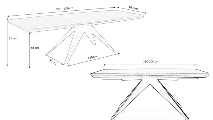 Klapptisch MERCY – Moderner Loft-Tisch für stilvolle Räume