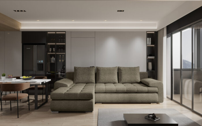 Elegantes und modernes Ecksofa TOMI