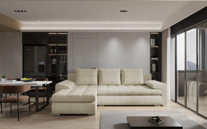 Elegantes und modernes Ecksofa TOMI