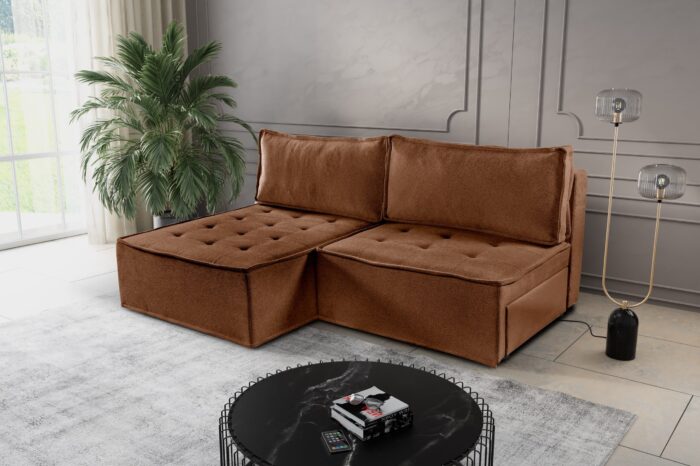 Bohoo Mini modernes Ecksofa mit Schlaffunktion