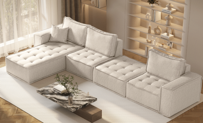 Ecksofa L-from Bohoo XL mit modularem Design und hoher Komfort
