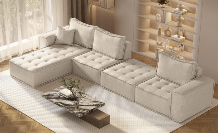 Ecksofa L-from Bohoo XL mit modularem Design und hoher Komfort