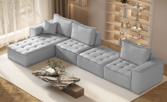 Ecksofa L-from Bohoo XL mit modularem Design und hoher Komfort