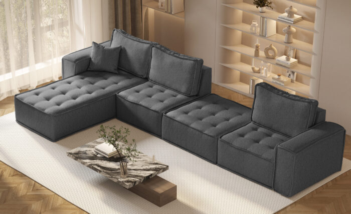 Ecksofa L-from Bohoo XL mit modularem Design und hoher Komfort