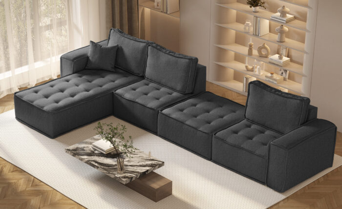 Ecksofa L-from Bohoo XL mit modularem Design und hoher Komfort