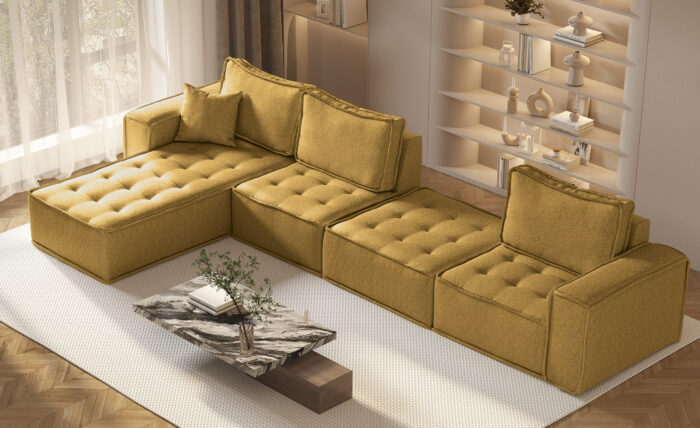 Ecksofa L-from Bohoo XL mit modularem Design und hoher Komfort