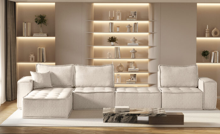 Ecksofa L-from Bohoo XL mit modularem Design und hoher Komfort